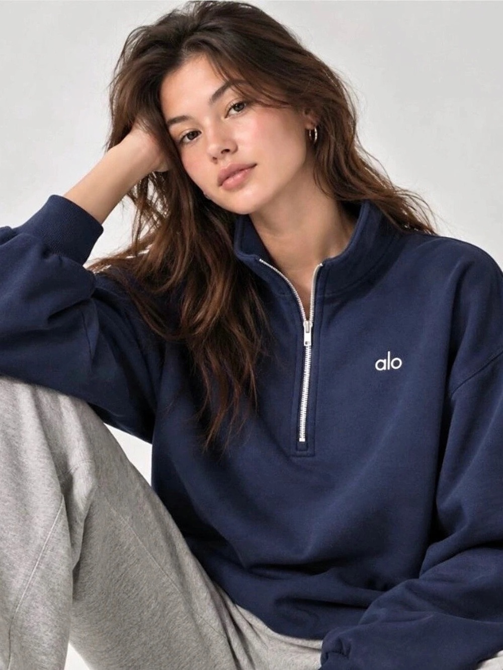 ALO Yoga Navy Half-Zip Crewneck
Sweater, like new